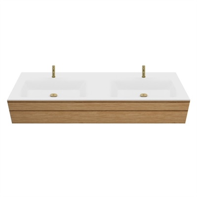Plan de toilette Corian sur mesure à vasque Type 7 intégrée, Glacier White